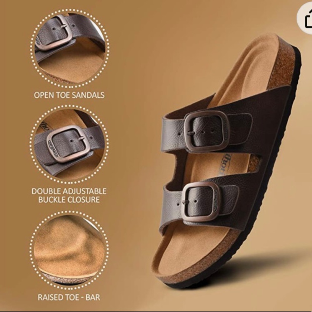 Aerothotic Women’s Arch Support Cork Footbed Slide Sandals - Picture 8 of 8